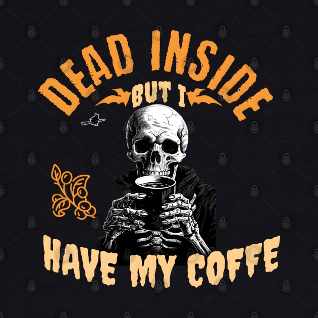 Halloween skeleton drinking coffee by VisionDesigner